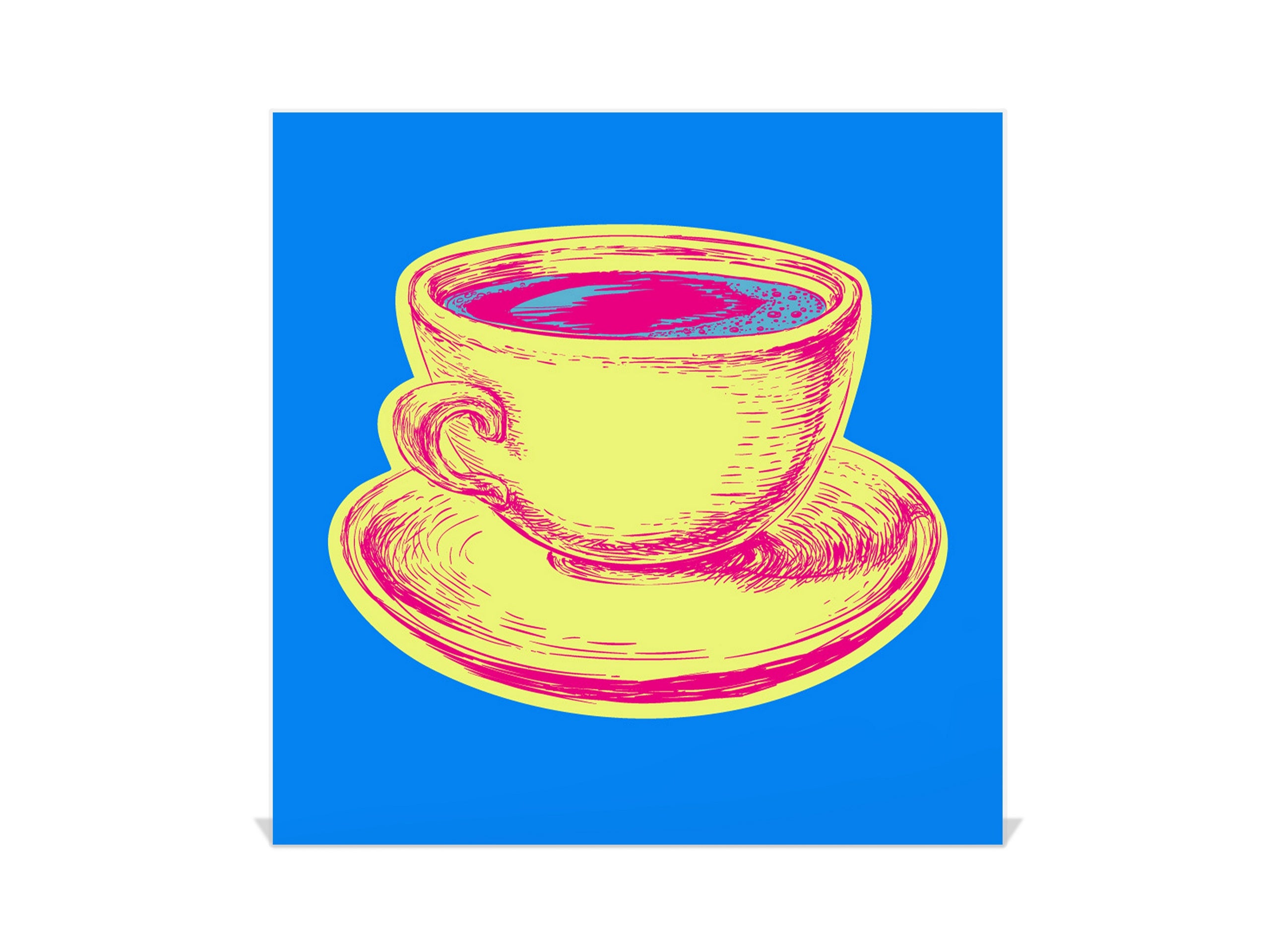 Key Storage Box with Magnetic Glass Whiteboard – Sleek Wall-Mounted Organizer – Magnetic Dry-Erase Key Holder – Decorative Key Organizer for Entryways & Offices – KN24 Pop Art Series : Pop Art Cup of Coffee 2