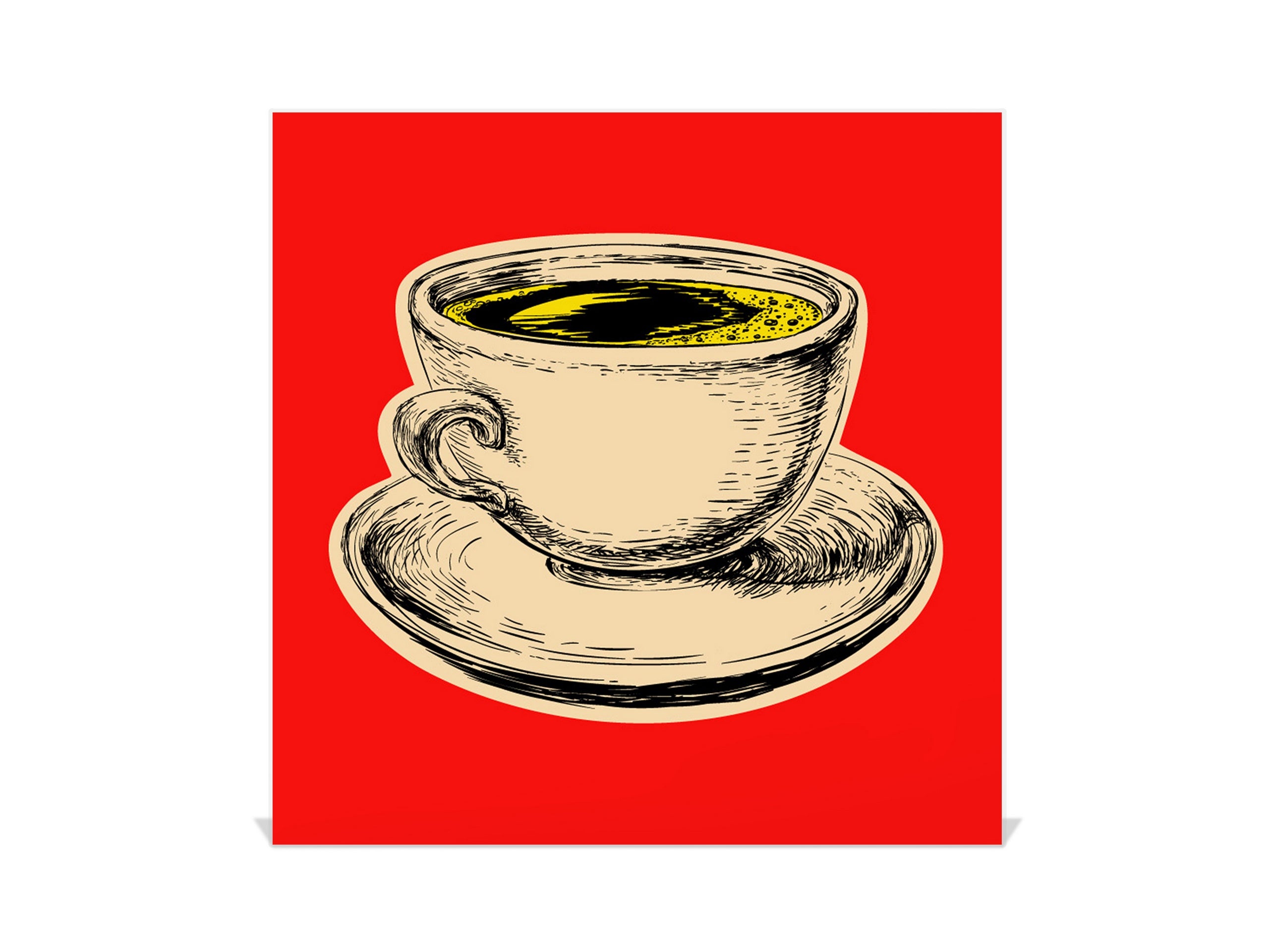 Key Storage Box with Magnetic Glass Whiteboard – Sleek Wall-Mounted Organizer – Magnetic Dry-Erase Key Holder – Decorative Key Organizer for Entryways & Offices – KN24 Pop Art Series : Pop Art Cup of Coffee 3