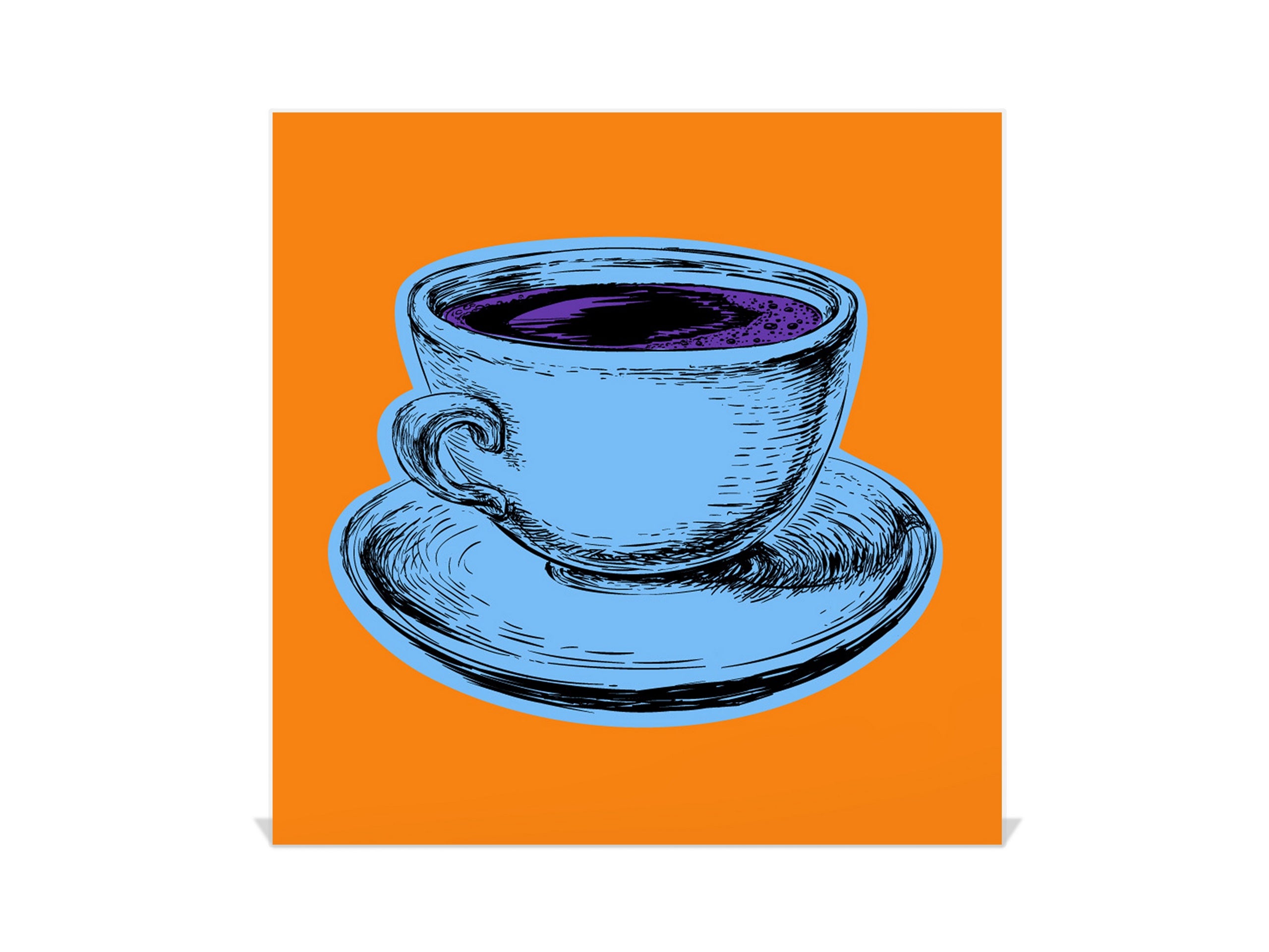 Key Storage Box with Magnetic Glass Whiteboard – Sleek Wall-Mounted Organizer – Magnetic Dry-Erase Key Holder – Decorative Key Organizer for Entryways & Offices – KN24 Pop Art Series : Pop Art Cup of Coffee 6