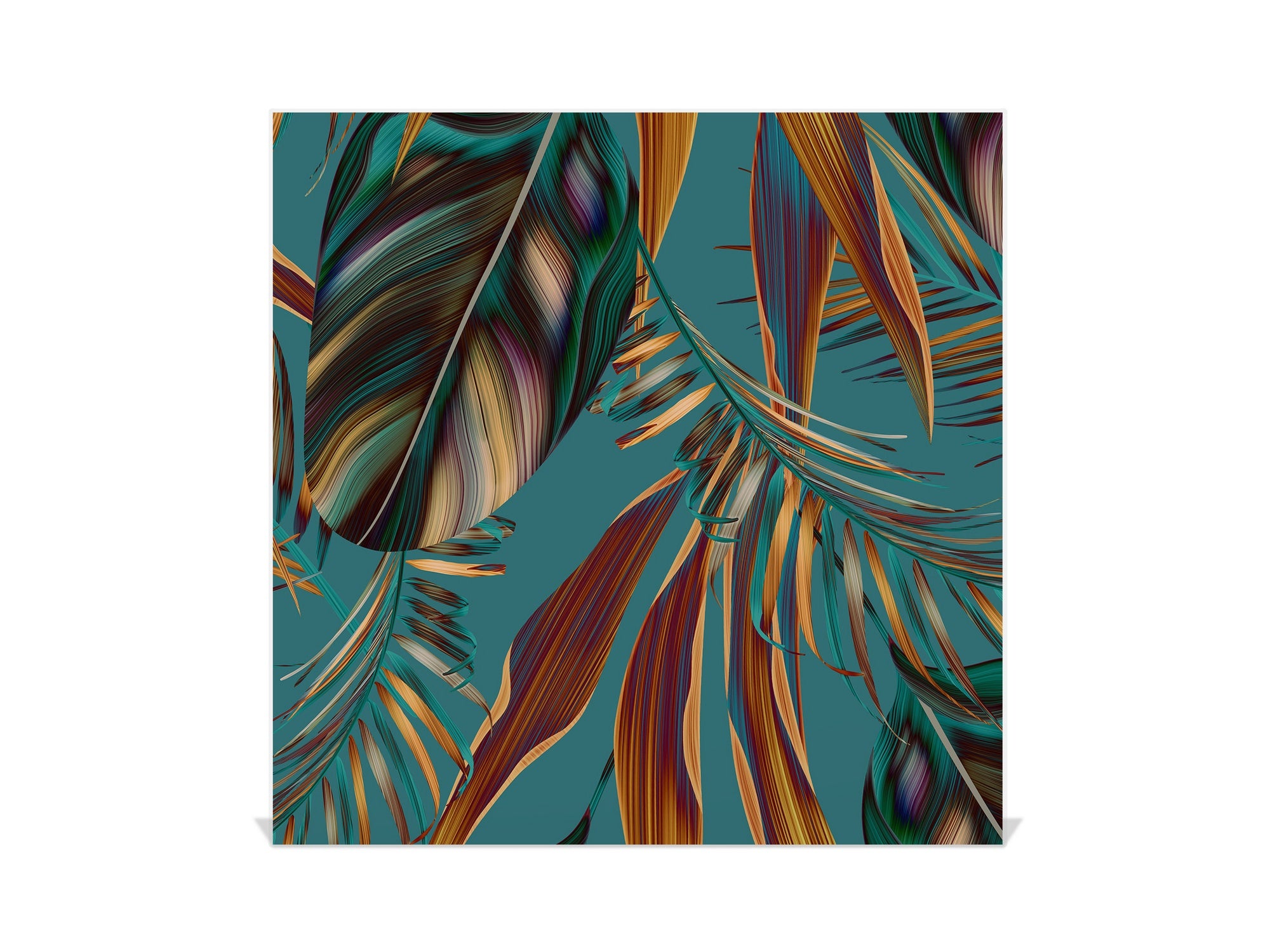 Key Cabinet Storage Box with Frameless Glass White Board KN16 Textures Series : Tropical wallpaper 1