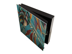 Key Cabinet Storage Box with Frameless Glass White Board KN16 Textures Series : Tropical wallpaper 1