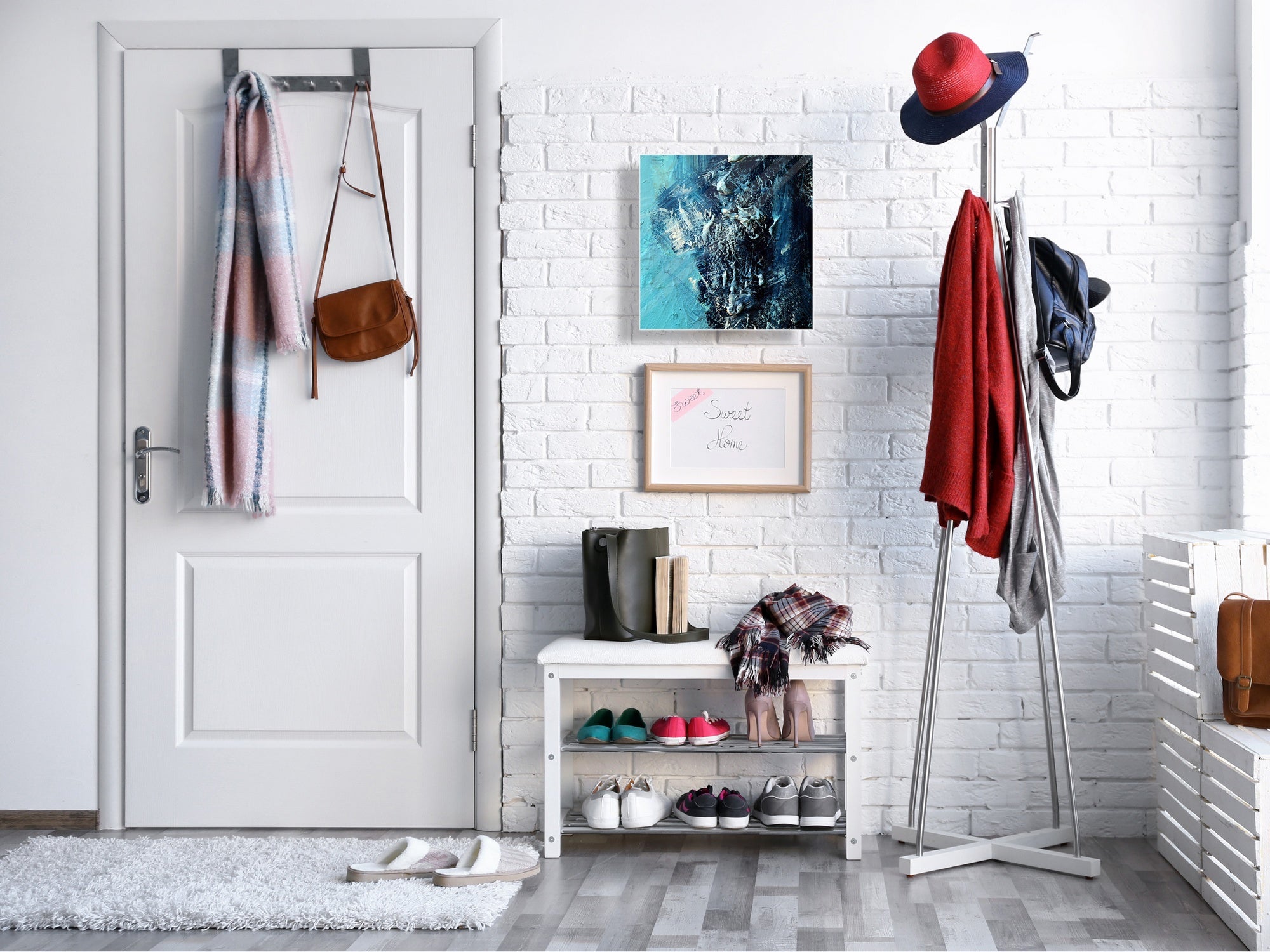 Key Cabinet Storage Box with Frameless Glass White Board KN16 Textures Series : Vintage texture