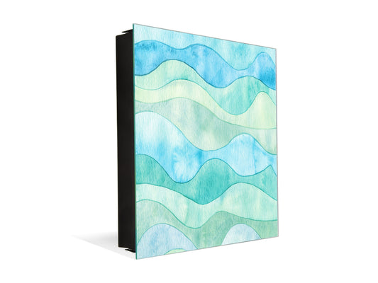 Wall Mount Key Box together with Decorative Dry Erase Board KN15 Art Series : Watercolour waves