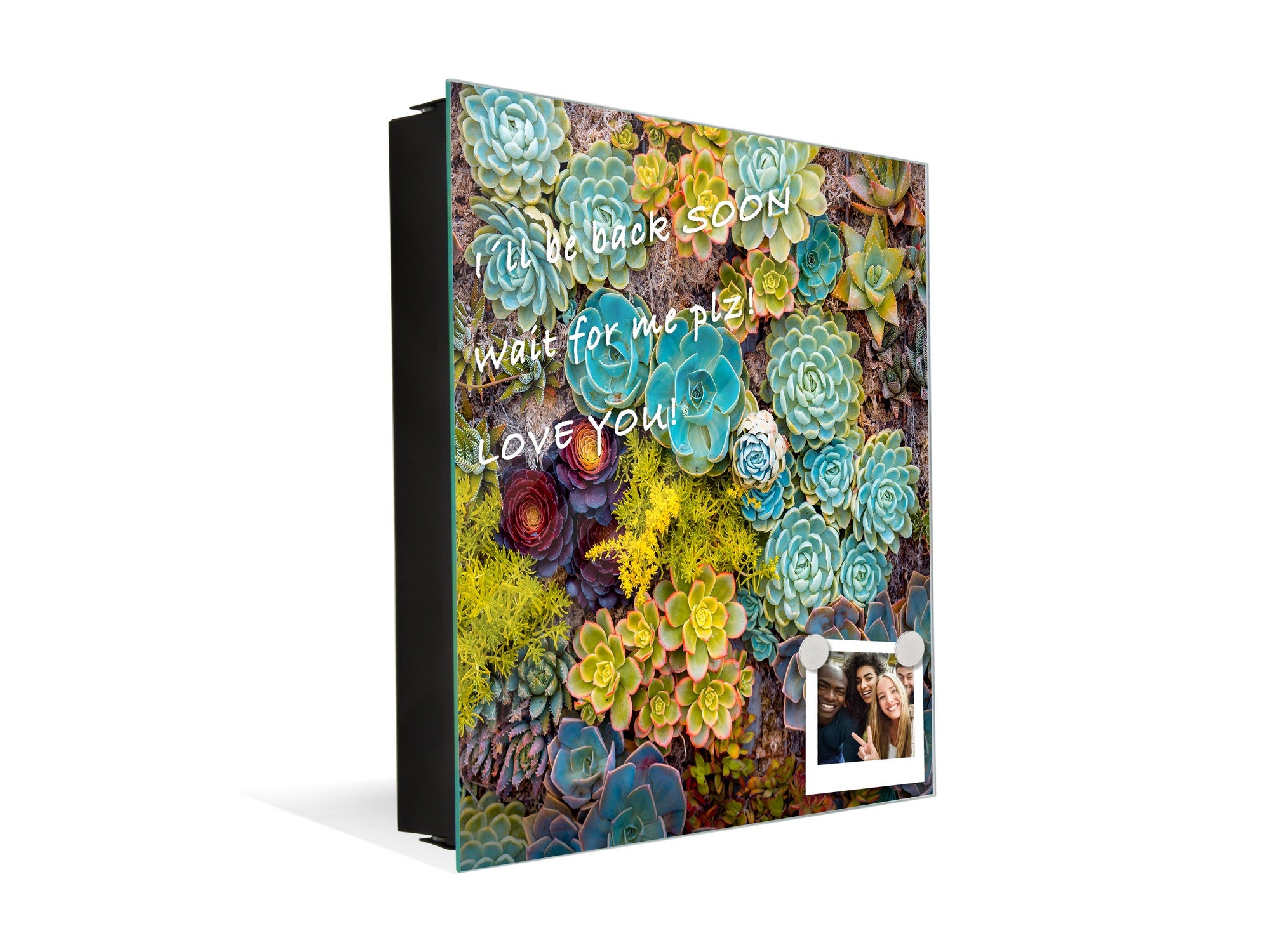 Decorative Key Box with Magnetic Glass Dry-Erase Board KN14 Nature series : Rock garden 1