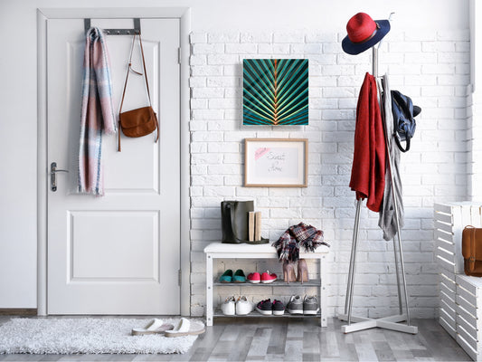 Decorative Key Box with Magnetic Glass Dry-Erase Board KN14 Nature series : Palm leaf