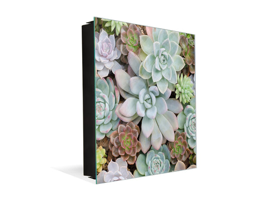 Decorative Key Box with Magnetic Glass Dry-Erase Board KN14 Nature series : Rock garden 2