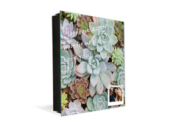 Decorative Key Box with Magnetic Glass Dry-Erase Board KN14 Nature series : Rock garden 2