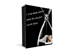 Decorative Key Box with Magnetic Glass Memo Board - Tempered Glass Wall Art - KN21 Abstract Concepts Series 1 : Hourglass in the Void