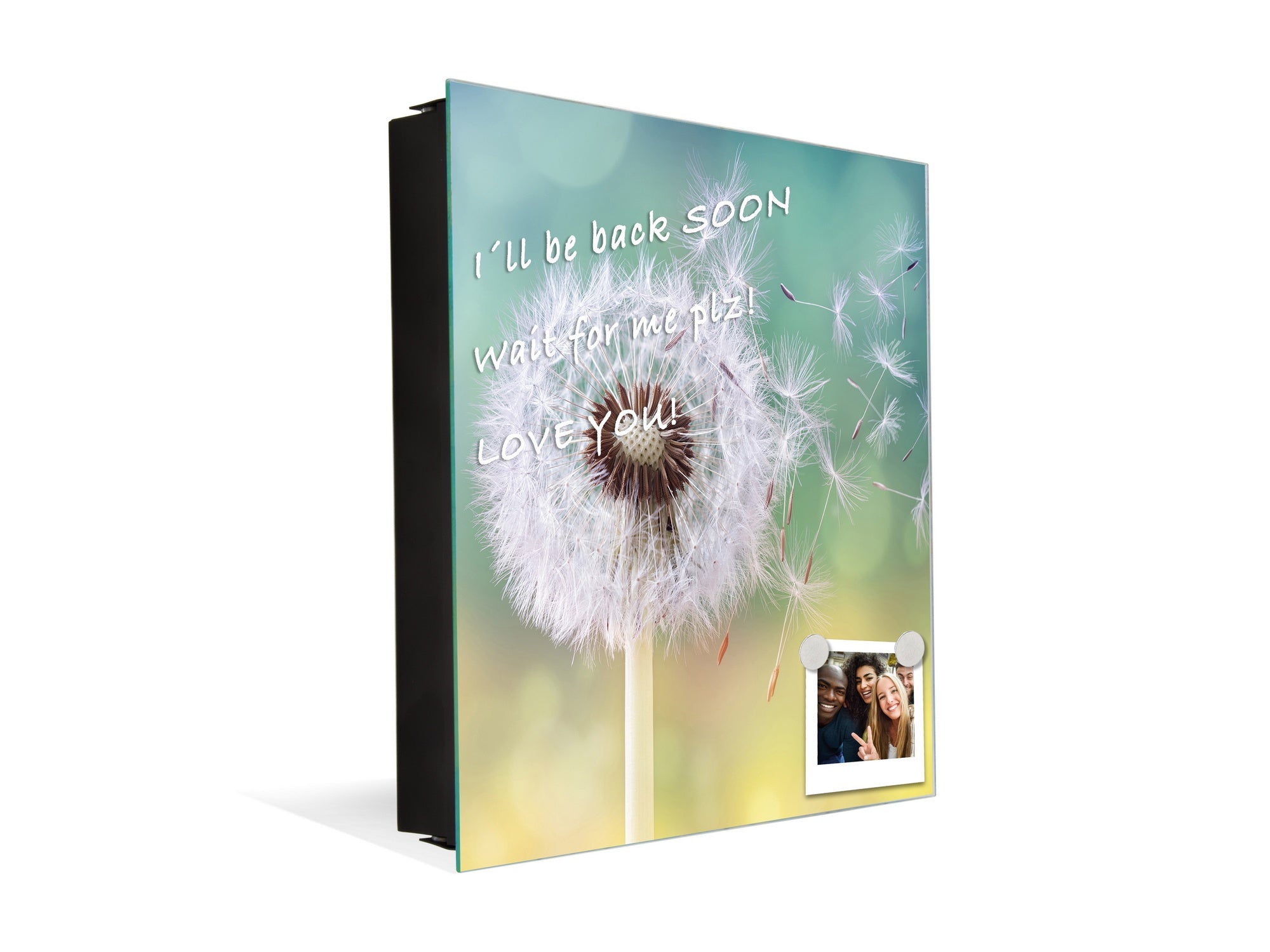 Decorative Key Box with Magnetic Glass Dry-Erase Board KN14 Nature series : Dandelion