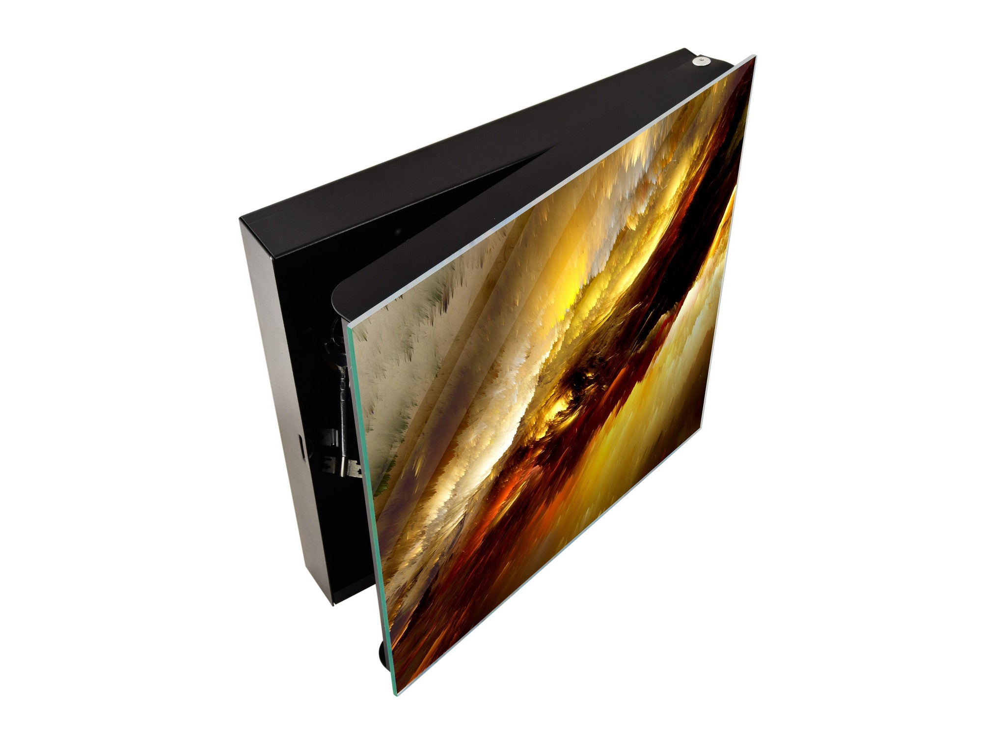 Wall Mounted Key Holder and Magnetic Dry-Erase Glass Board KN19  Miscellaneous Series : Colourful thunderstorm