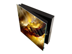 Wall Mounted Key Holder and Magnetic Dry-Erase Glass Board KN19  Miscellaneous Series : Colourful thunderstorm