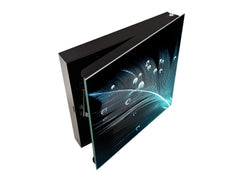 Wall Mounted Key Holder and Magnetic Dry-Erase Glass Board KN19  Miscellaneous Series : Feather water drops