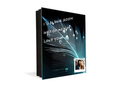 Wall Mounted Key Holder and Magnetic Dry-Erase Glass Board KN19  Miscellaneous Series : Feather water drops