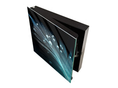 Wall Mounted Key Holder and Magnetic Dry-Erase Glass Board KN19  Miscellaneous Series : Feather water drops