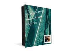 Decorative Key Box with Magnetic Glass Dry-Erase Board KN14 Nature series : Tropical leaves texture