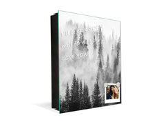 Wall Mounted Key Holder and Magnetic Dry-Erase Glass Board KN19  Miscellaneous Series : Foggy forest