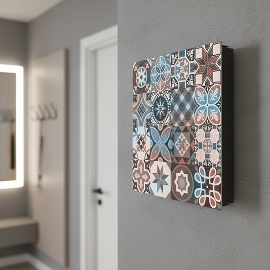 Petite armoire pour clés avec motif au choix K01 Lignes concentriques