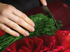 Tempered GLASS Cutting Board – Worktop saver and Pastry Board –- Glass Kitchen Board; MEASURES: SINGLE: 60 x 52 cm (23,62” x 20,47”); DOUBLE: 30 x 52 cm (11,81” x 20,47”); D34 Nature Series: Romantic red rose