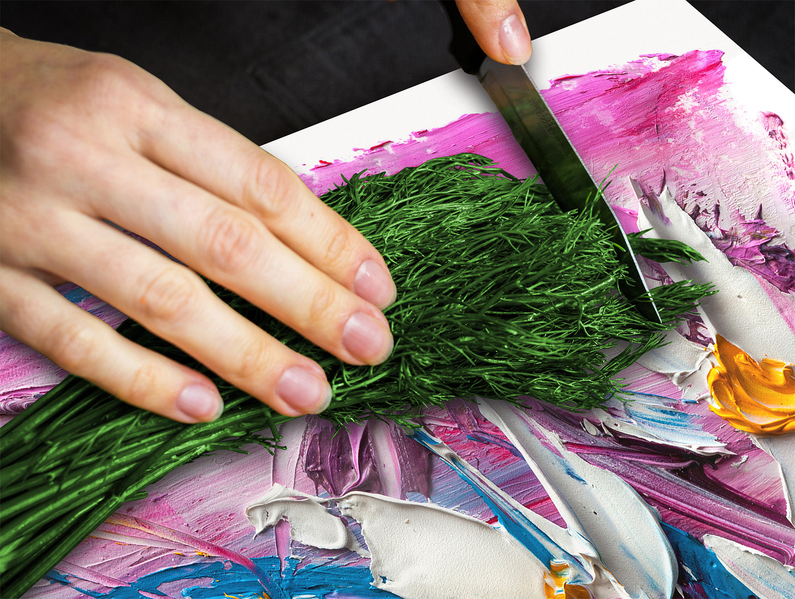 UNIQUE Tempered GLASS Kitchen Board –Scratch Resistant Glass Cutting Board – MEASURES: SINGLE: 60 x 52 cm (23,62” x 20,47”); DOUBLE: 30 x 52 cm (11,81” x 20,47”); D35 Art Series : Bouquet of flowers