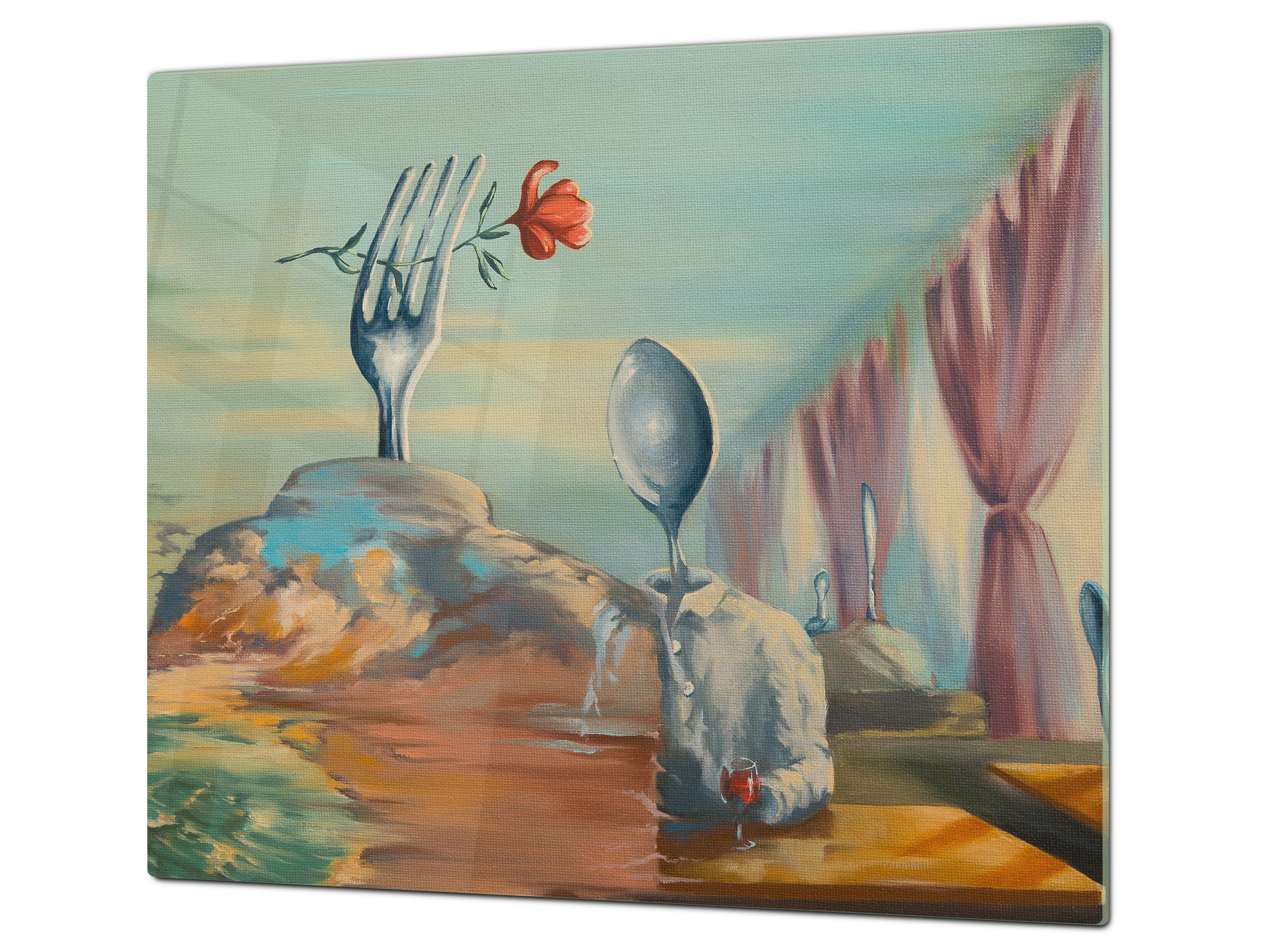 Tempered Glass Multi-Function Board: Cooktop Cover, Pastry and Hot Pot Stand and Worktop Saver – MEASURES: SINGLE: 60 x 52 cm; DOUBLE: 2 x 30 x 52 cm; D43 Abstract Concepts Series 2 : A Date in a Different Dimension