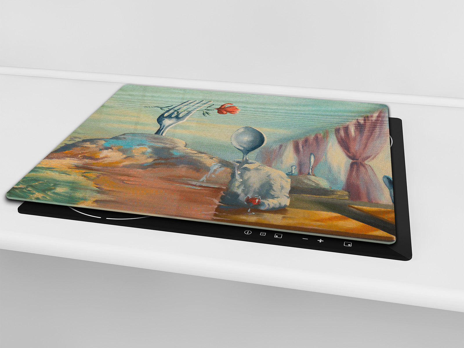 Tempered Glass Multi-Function Board: Cooktop Cover, Pastry and Hot Pot Stand and Worktop Saver – MEASURES: SINGLE: 60 x 52 cm; DOUBLE: 2 x 30 x 52 cm; D43 Abstract Concepts Series 2 : A Date in a Different Dimension