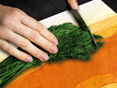 UNIQUE Tempered GLASS Kitchen Board –Scratch Resistant Glass Cutting Board – MEASURES: SINGLE: 60 x 52 cm (23,62” x 20,47”); DOUBLE: 30 x 52 cm (11,81” x 20,47”); D35 Art Series : Orange watercolour