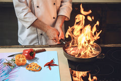 Tempered GLASS Cutting Board – Worktop saver and Pastry Board –- Glass Kitchen Board; MEASURES: SINGLE: 60 x 52 cm (23,62” x 20,47”); DOUBLE: 30 x 52 cm (11,81” x 20,47”); D34 Nature Series: Tropical leaves