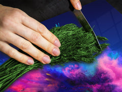 UNIQUE Tempered GLASS Kitchen Board –Scratch Resistant Glass Cutting Board – MEASURES: SINGLE: 60 x 52 cm (23,62” x 20,47”); DOUBLE: 30 x 52 cm (11,81” x 20,47”); D35 Art Series : Colour explosion 2