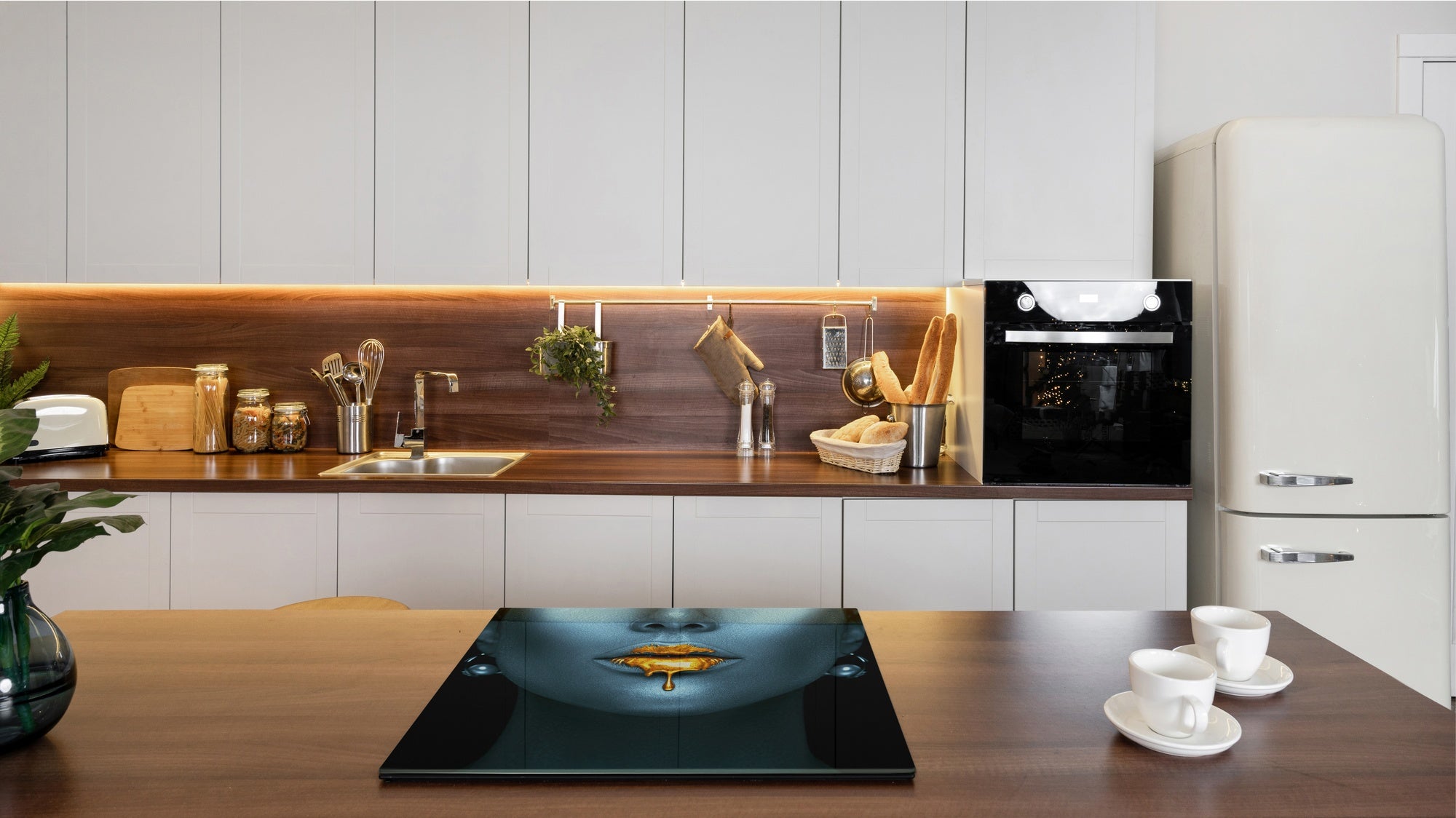 Tabla de cortar - Cubierta de la placa de inducción D04 Serie Bebidas: Cerezas 7