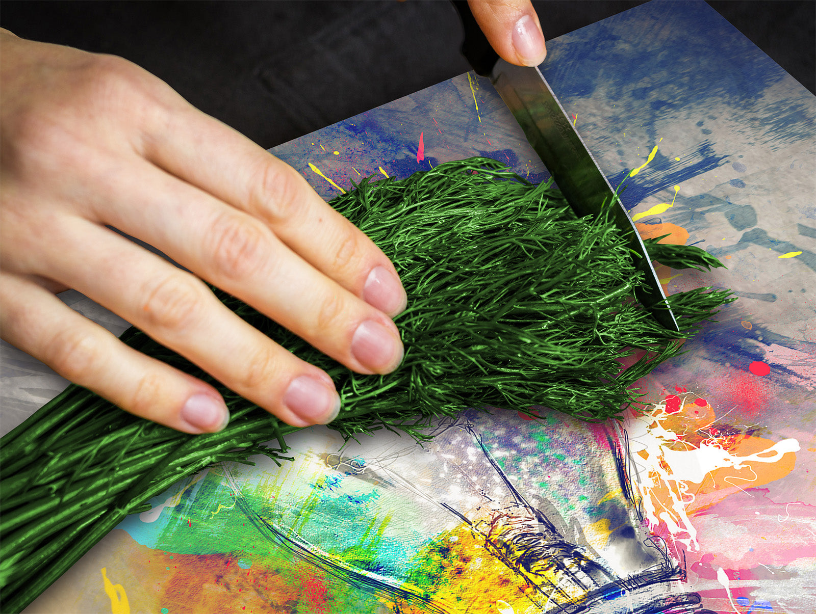 Tabla de cortar - Cubierta de la placa de inducción D04 Serie Bebidas: Cerezas 7