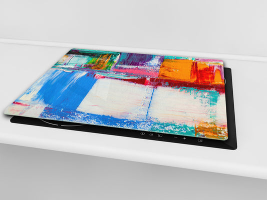 UNIQUE Tempered GLASS Kitchen Board –Scratch Resistant Glass Cutting Board – MEASURES: SINGLE: 60 x 52 cm (23,62” x 20,47”); DOUBLE: 30 x 52 cm (11,81” x 20,47”); D35 Art Series : Abstract art background 5