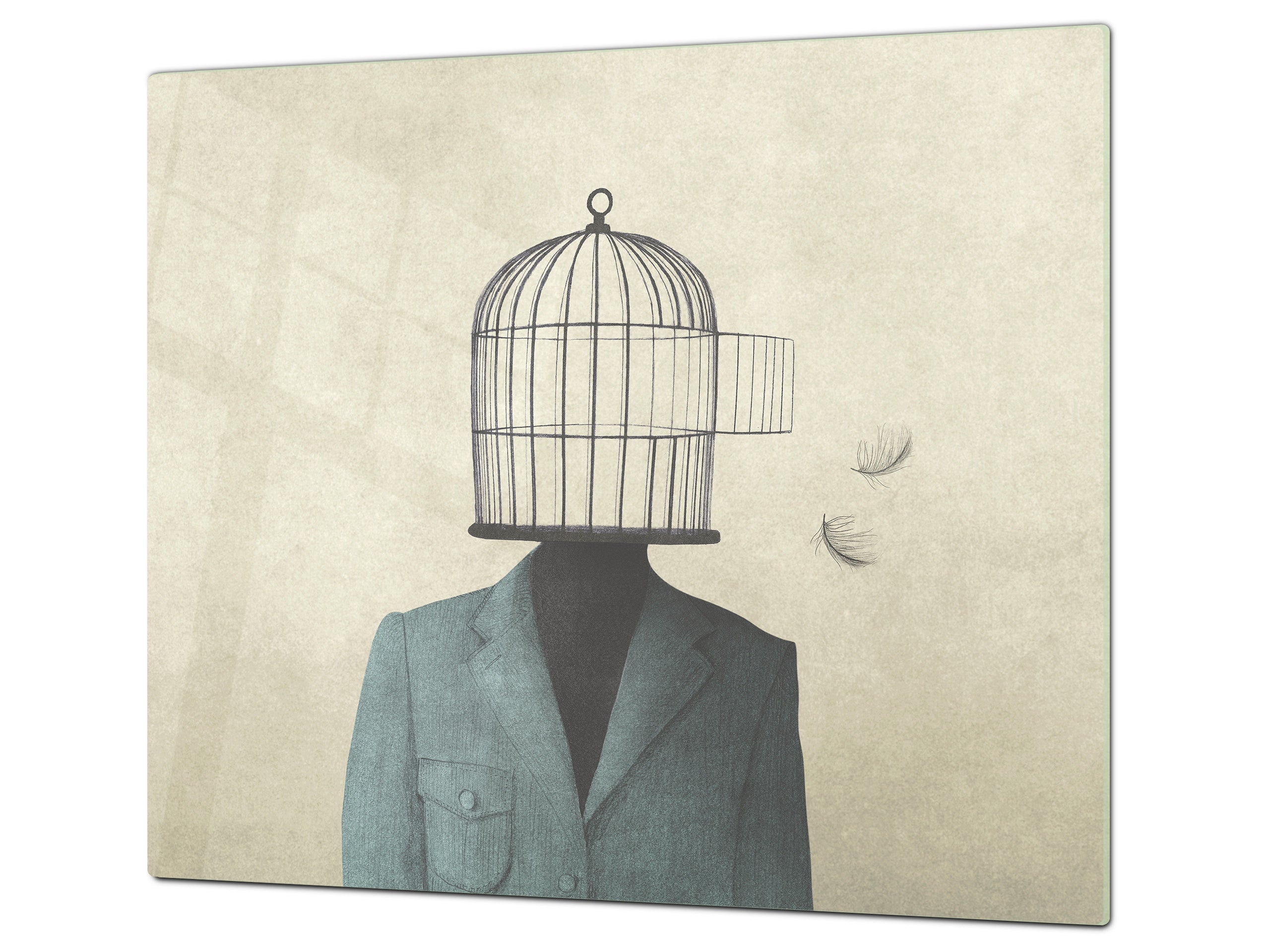 Tempered Glass Multi-Function Board: Cooktop Cover, Pastry and Hot Pot Stand and Worktop Saver – MEASURES: SINGLE: 60 x 52 cm; DOUBLE: 2 x 30 x 52 cm; D43 Abstract Concepts Series 2 : An Illusion of Freedom