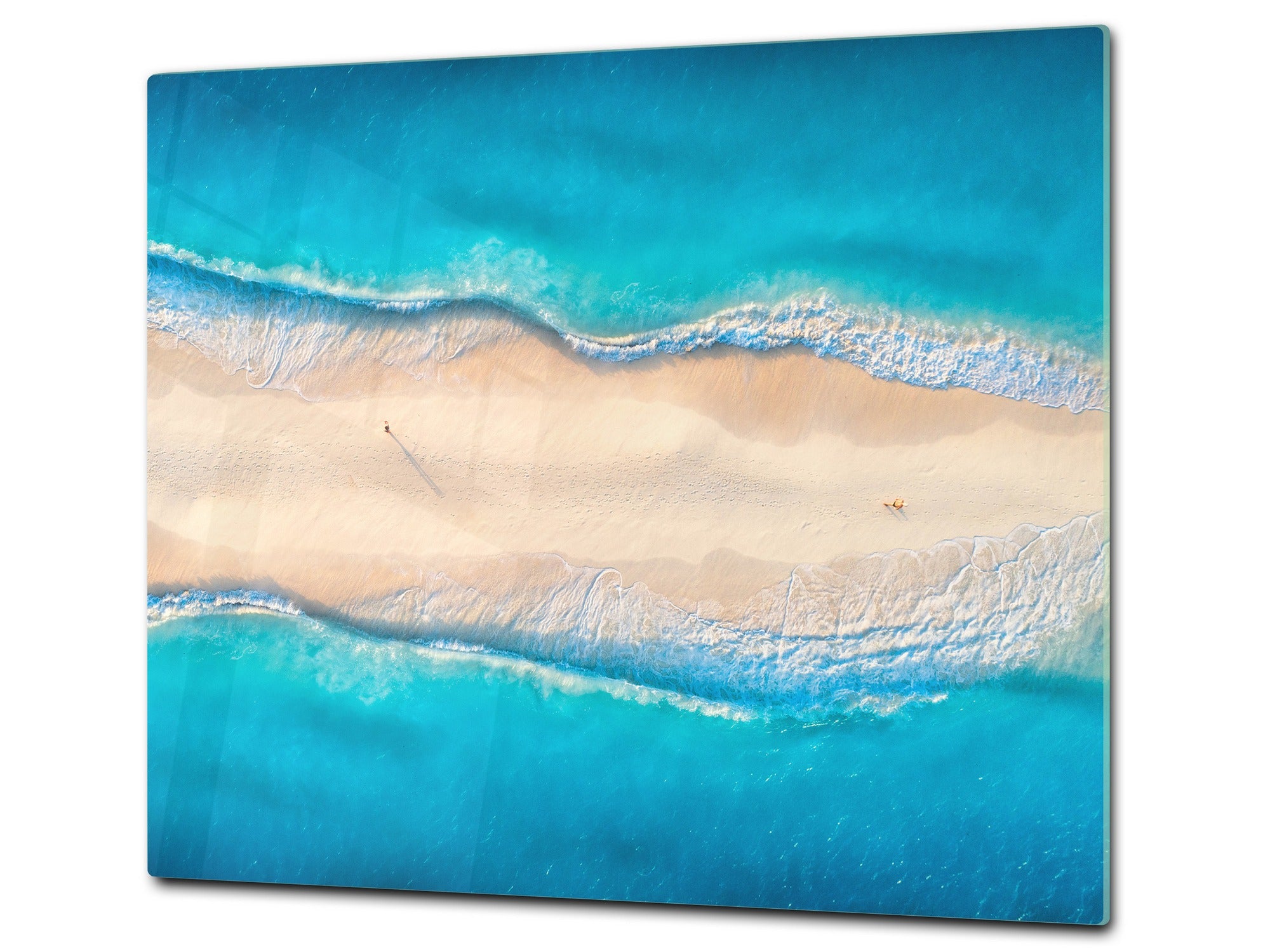 UNIQUE Tempered GLASS Kitchen Board –Scratch Resistant Glass Cutting Board – MEASURES: SINGLE: 60 x 52 cm (23,62” x 20,47”); DOUBLE: 30 x 52 cm (11,81” x 20,47”); D35 Art Series : Beaches of Zanzibar