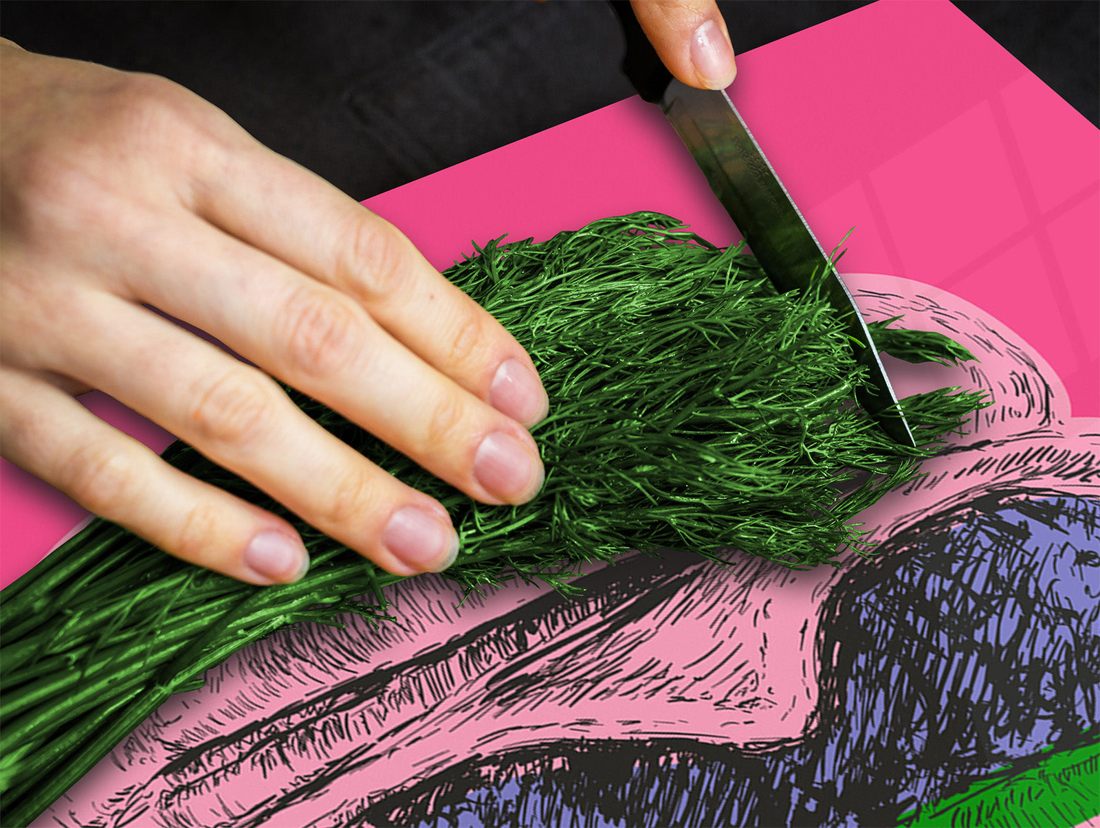 KITCHEN BOARD & Induction Cooktop Cover – Glass Pastry Board - Tempered Glass Chopping Board and Serving Tray – DIMENSIONS: SINGLE: 23,62” x 20,47”; DOUBLE: 11,81” x 20,47” – D44 Pop Art Series :Pop Art Burger 1