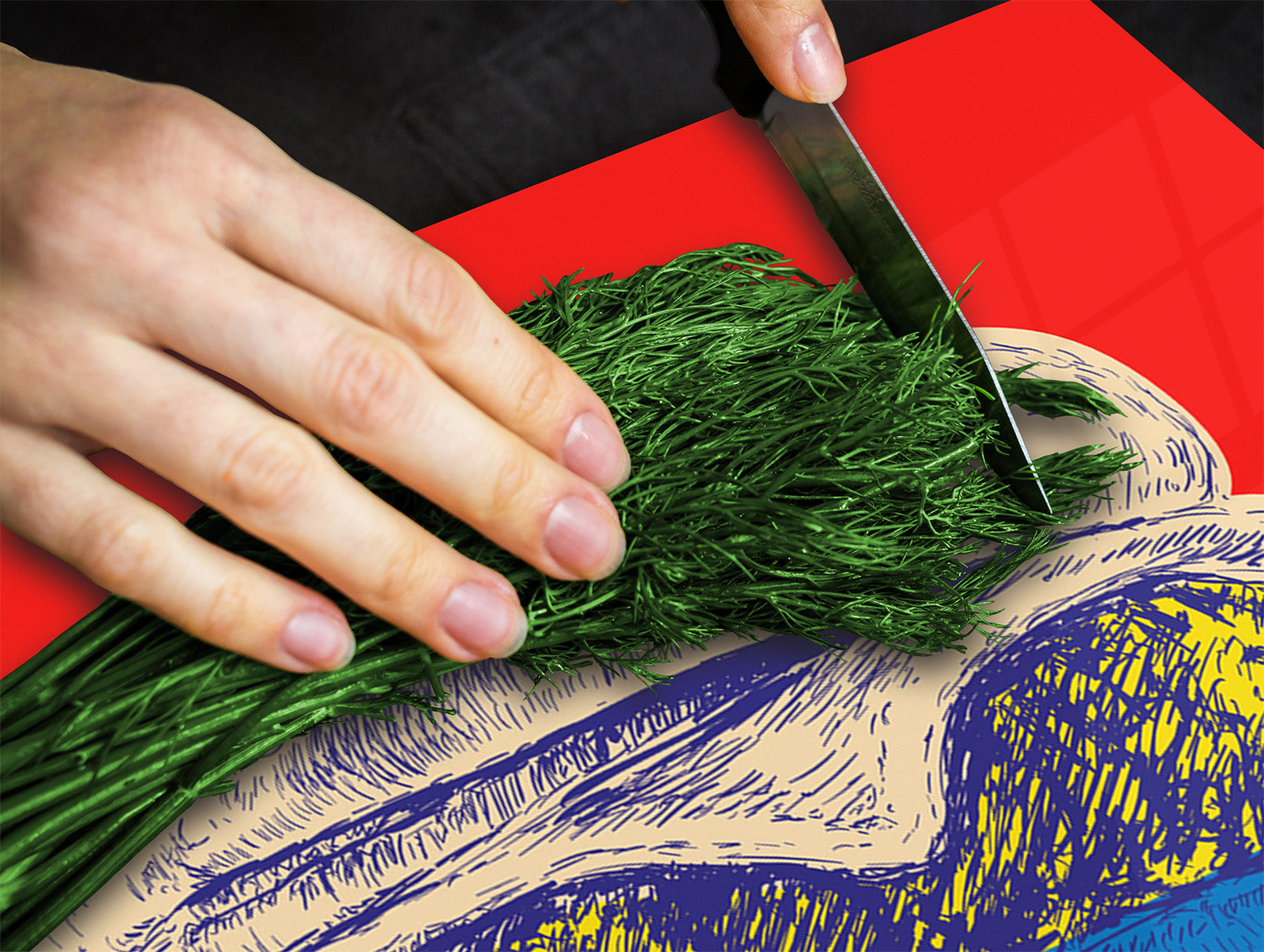 KITCHEN BOARD & Induction Cooktop Cover – Glass Pastry Board - Tempered Glass Chopping Board and Serving Tray – DIMENSIONS: SINGLE: 23,62” x 20,47”; DOUBLE: 11,81” x 20,47” – D44 Pop Art Series : Pop Art Burger 3