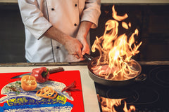 KITCHEN BOARD & Induction Cooktop Cover – Glass Pastry Board - Tempered Glass Chopping Board and Serving Tray – DIMENSIONS: SINGLE: 23,62” x 20,47”; DOUBLE: 11,81” x 20,47” – D44 Pop Art Series : Pop Art Burger 3