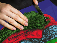 KITCHEN BOARD & Induction Cooktop Cover – Glass Pastry Board - Tempered Glass Chopping Board and Serving Tray – DIMENSIONS: SINGLE: 23,62” x 20,47”; DOUBLE: 11,81” x 20,47” – D44 Pop Art Series : Pop Art Burger 5