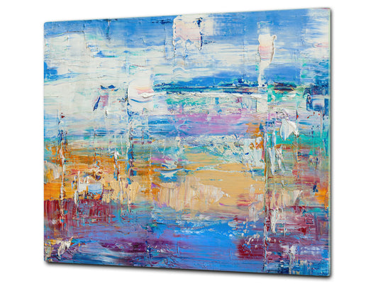 UNIQUE Tempered GLASS Kitchen Board –Scratch Resistant Glass Cutting Board – MEASURES: SINGLE: 60 x 52 cm (23,62” x 20,47”); DOUBLE: 30 x 52 cm (11,81” x 20,47”); D35 Art Series : Abstract art background 6
