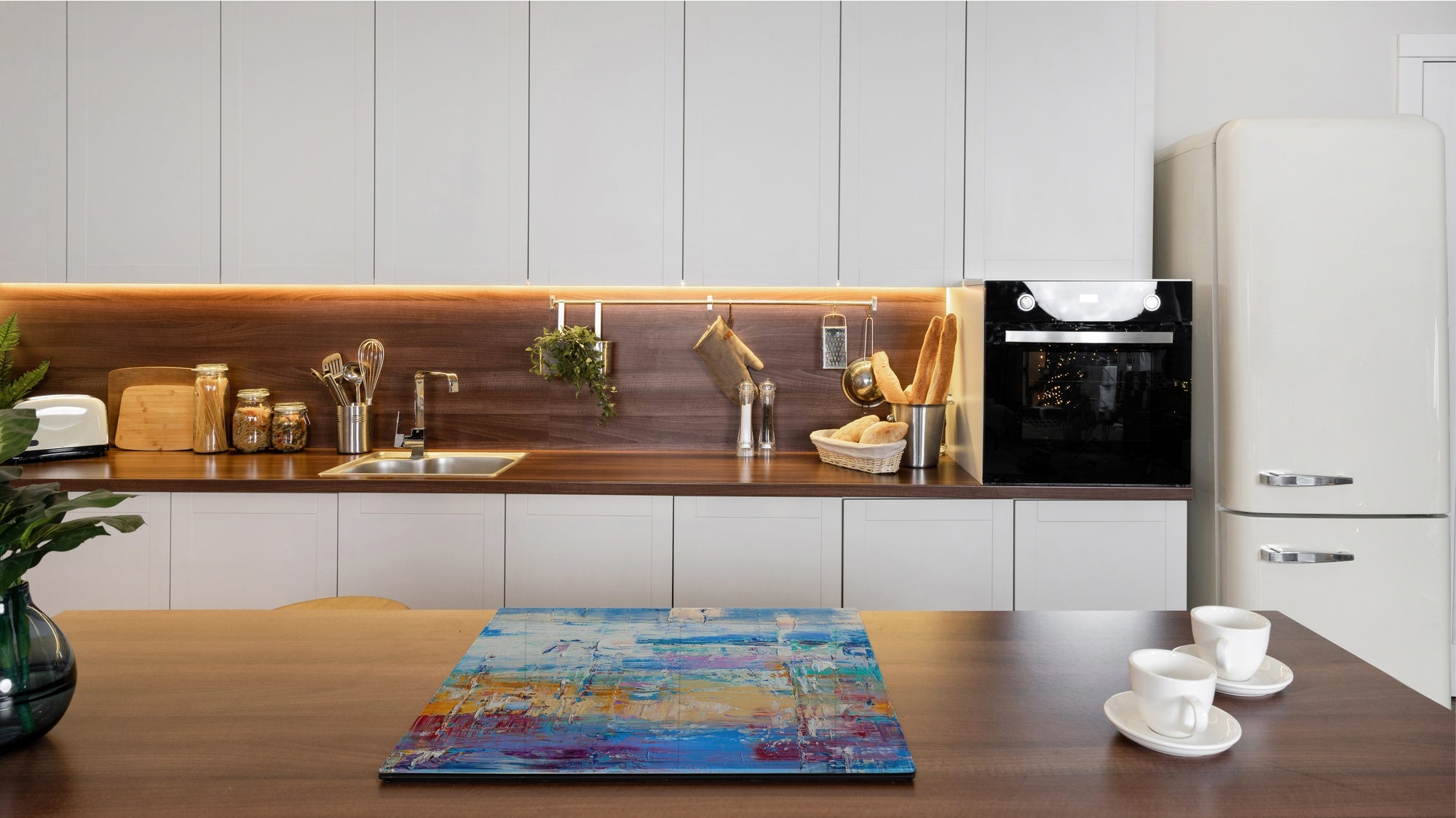 UNIQUE Tempered GLASS Kitchen Board –Scratch Resistant Glass Cutting Board – MEASURES: SINGLE: 60 x 52 cm (23,62” x 20,47”); DOUBLE: 30 x 52 cm (11,81” x 20,47”); D35 Art Series : Abstract art background 6