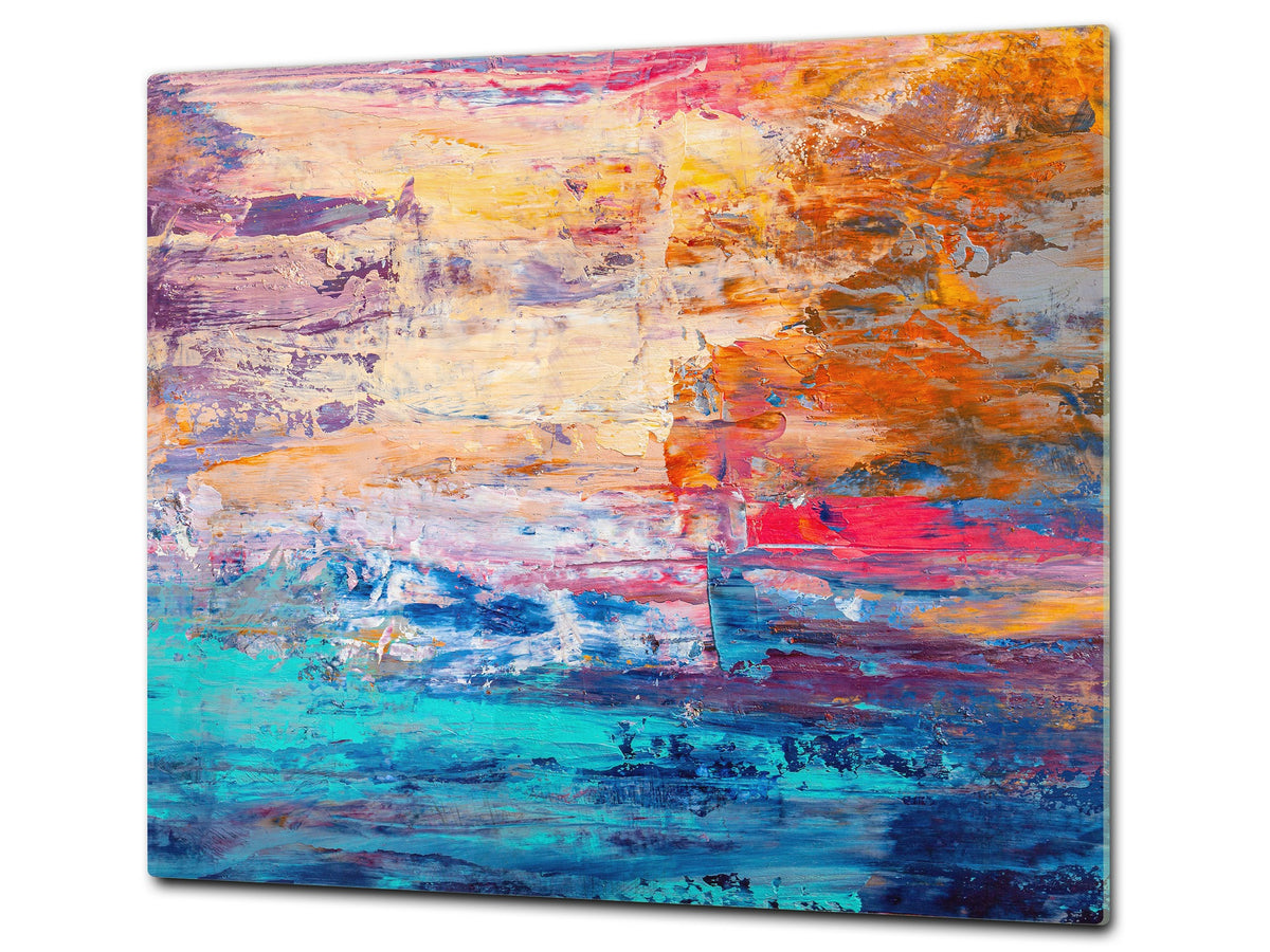 UNIQUE Tempered GLASS Kitchen Board –Scratch Resistant Glass Cutting Board – MEASURES: SINGLE: 60 x 52 cm (23,62” x 20,47”); DOUBLE: 30 x 52 cm (11,81” x 20,47”); D35 Art Series : Abstract art background 7