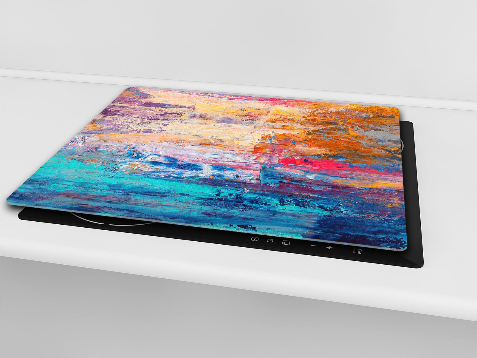 UNIQUE Tempered GLASS Kitchen Board –Scratch Resistant Glass Cutting Board – MEASURES: SINGLE: 60 x 52 cm (23,62” x 20,47”); DOUBLE: 30 x 52 cm (11,81” x 20,47”); D35 Art Series : Abstract art background 7