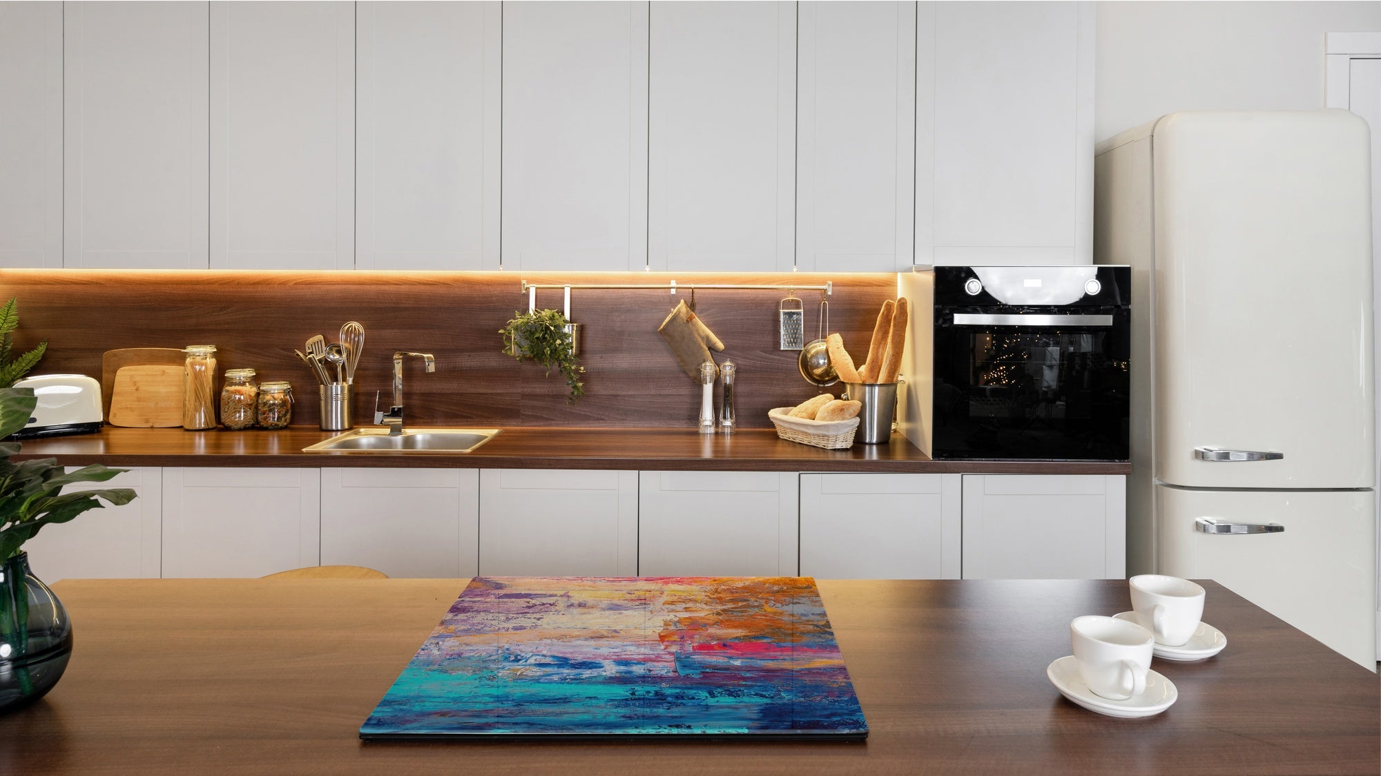 UNIQUE Tempered GLASS Kitchen Board –Scratch Resistant Glass Cutting Board – MEASURES: SINGLE: 60 x 52 cm (23,62” x 20,47”); DOUBLE: 30 x 52 cm (11,81” x 20,47”); D35 Art Series : Abstract art background 7