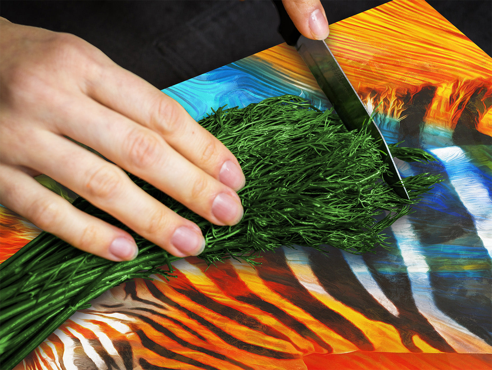 Induction Cooktop Cover Kitchen Board – Impact Resistant Glass Pastry Board; MEASURES: SINGLE: 60 x 52 cm (23,62” x 20,47”); DOUBLE: 30 x 52 cm (11,81” x 20,47”); D37 Animals Series : Colourful zebra