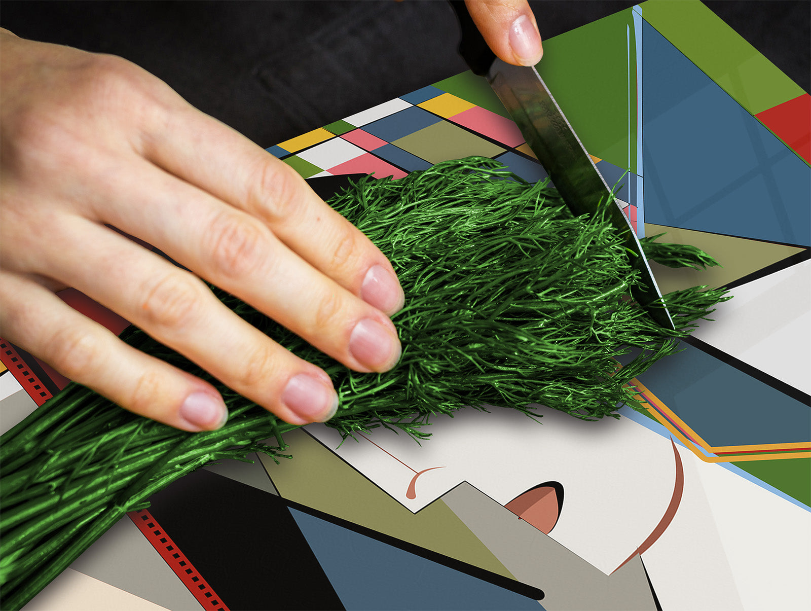 Tabla de cortar - Cubierta de la placa de inducción D04 Serie Bebidas: Cerezas 7