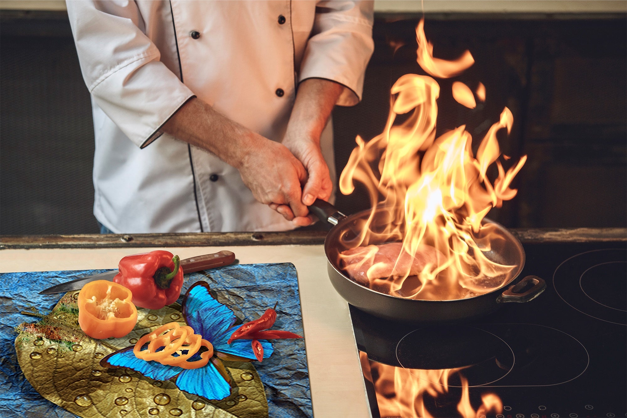 GIGANTE ASSE DA CUCINA e Copri-piano cottura a induzione; Serie di vini DD04: Ciliegie 7