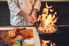 Tabla de cortar - Cubierta de la placa de inducción D04 Serie Bebidas: Cerezas 7