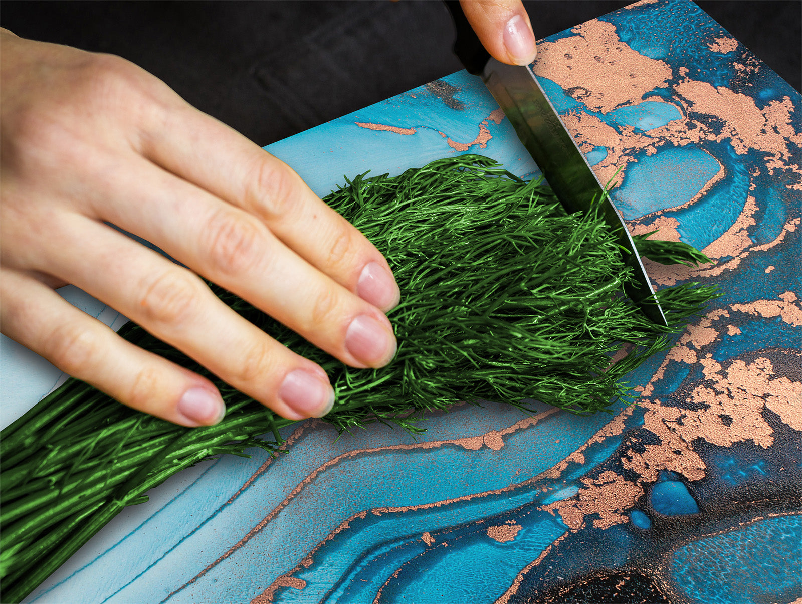 UNIQUE Tempered GLASS Kitchen Board –Scratch Resistant Glass Cutting Board – MEASURES: SINGLE: 60 x 52 cm (23,62” x 20,47”); DOUBLE: 30 x 52 cm (11,81” x 20,47”); D35 Art Series : Liquid colours 3