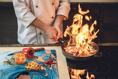 UNIQUE Tempered GLASS Kitchen Board –Scratch Resistant Glass Cutting Board – MEASURES: SINGLE: 60 x 52 cm (23,62” x 20,47”); DOUBLE: 30 x 52 cm (11,81” x 20,47”); D35 Art Series : Liquid colours 3