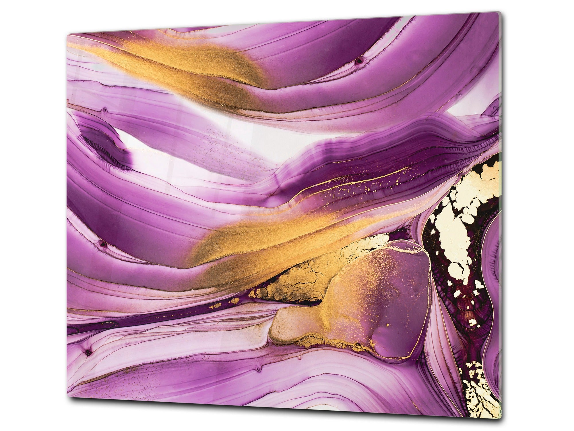 UNIQUE Tempered GLASS Kitchen Board –Scratch Resistant Glass Cutting Board – MEASURES: SINGLE: 60 x 52 cm (23,62” x 20,47”); DOUBLE: 30 x 52 cm (11,81” x 20,47”); D35 Art Series : Liquid colours 4