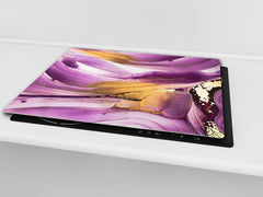 UNIQUE Tempered GLASS Kitchen Board –Scratch Resistant Glass Cutting Board – MEASURES: SINGLE: 60 x 52 cm (23,62” x 20,47”); DOUBLE: 30 x 52 cm (11,81” x 20,47”); D35 Art Series : Liquid colours 4